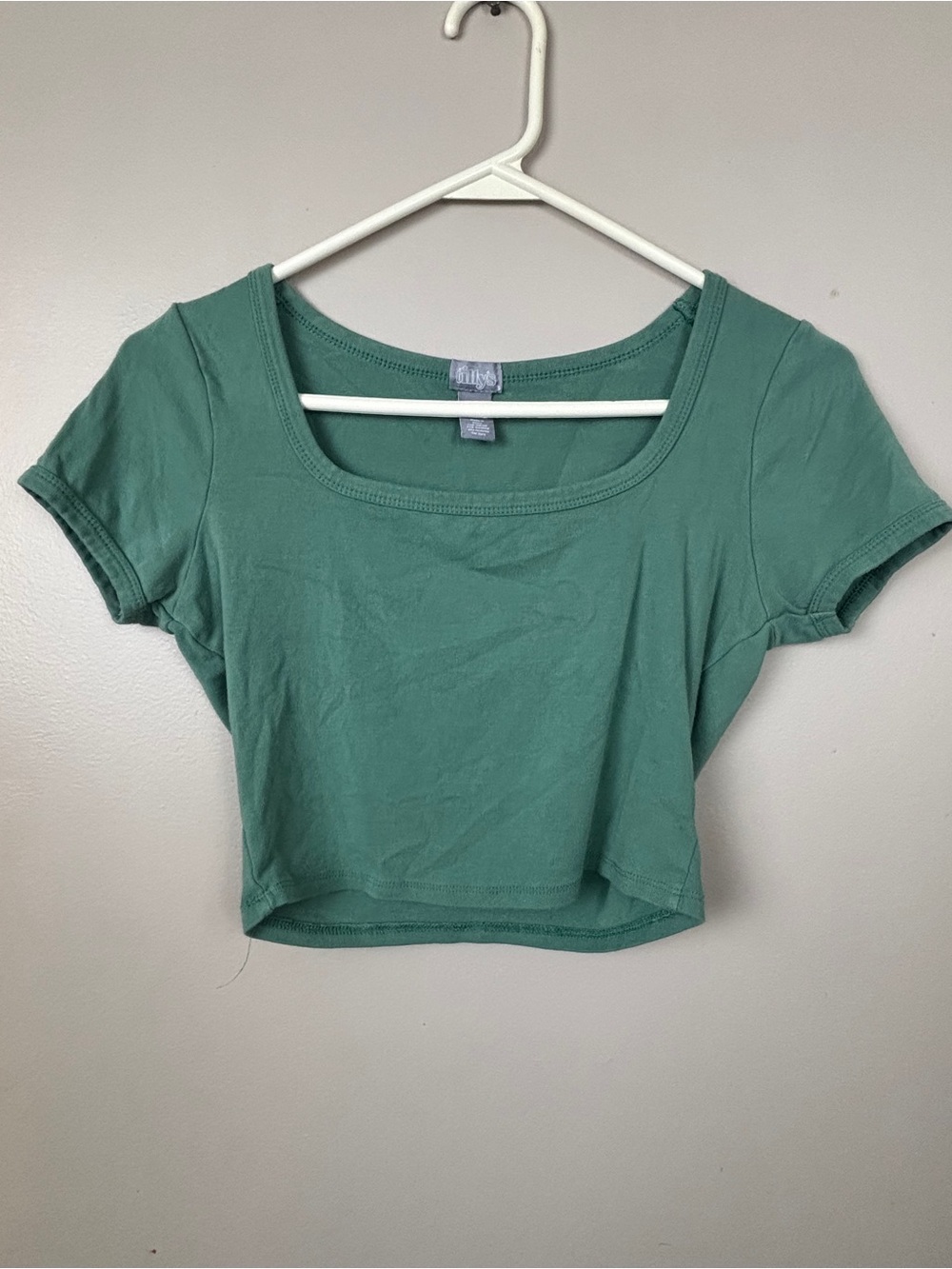 Tilly's Scoop Neck Crop Top in Teal